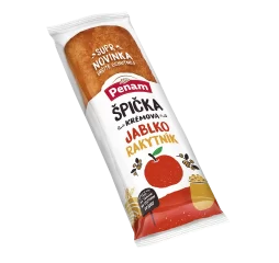 Pľundrová špička s náplňou krémovou a jablčno-rakytníkovou 100g